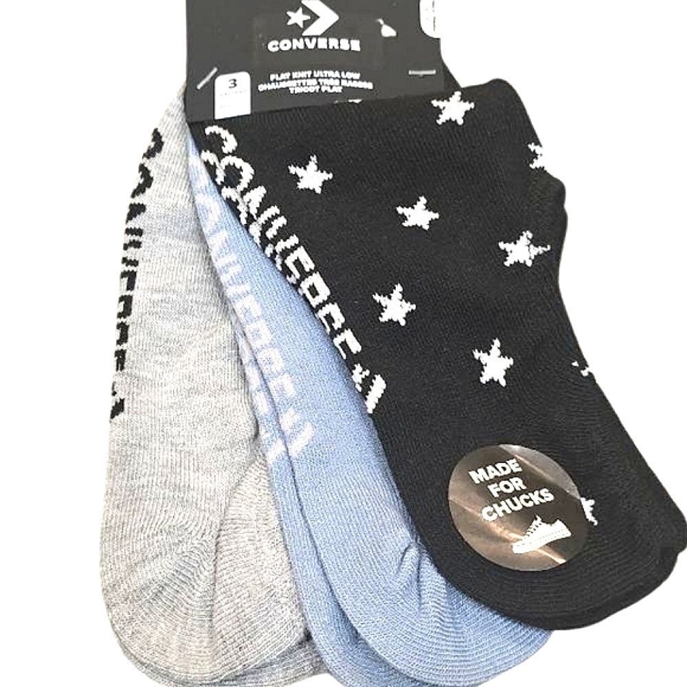 Converse 3-PK Stars/Chevron Star Flat Knit Ultra Low Socks